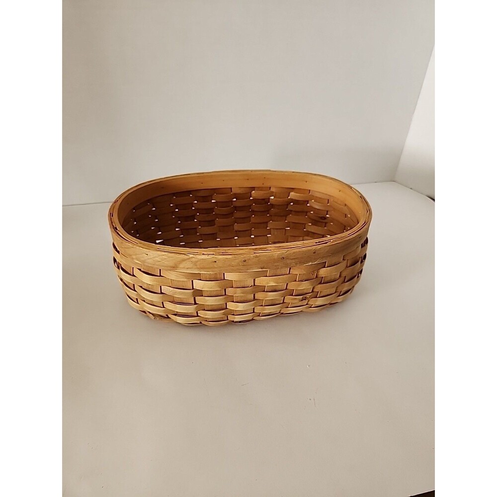 2 Longaberger Style Appreciation Woven Wood Basket For Fruit Vegetables Decor - Picture 7 of 11